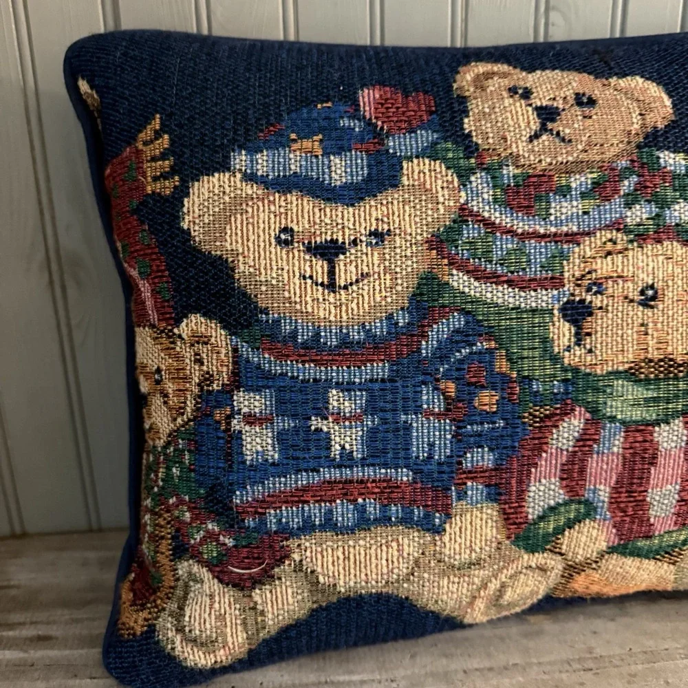 Vintage Navy Bear Tapestry Pillow Polo Bear Look Preppy Classic